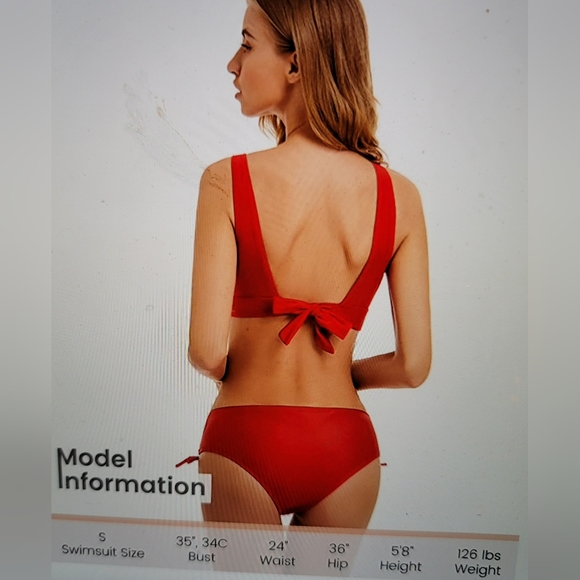 NWT THE ULTRA SEXY VALETINE RED TIE BACK SIDE TIE CLASSIC BIKINI - Picture 6 of 11